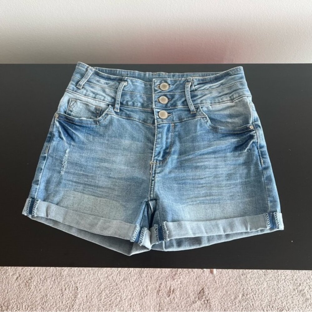 Papaya High Rise Cuff Jean Shorts